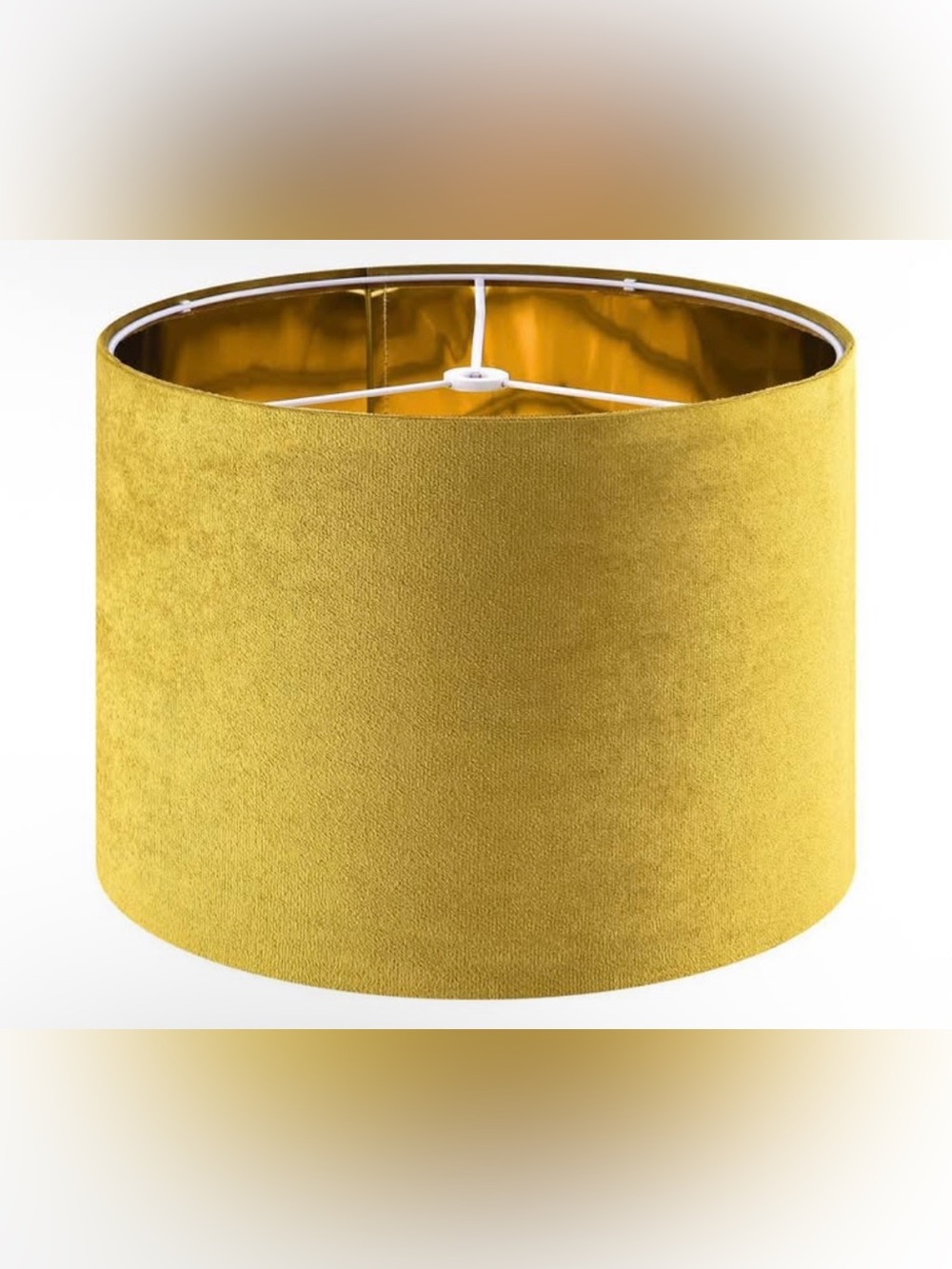 GO&SO Gold Velvet Drum Lamp Shade, Medium, 13"×13"×10" 
Spider, Modern, For Tabl